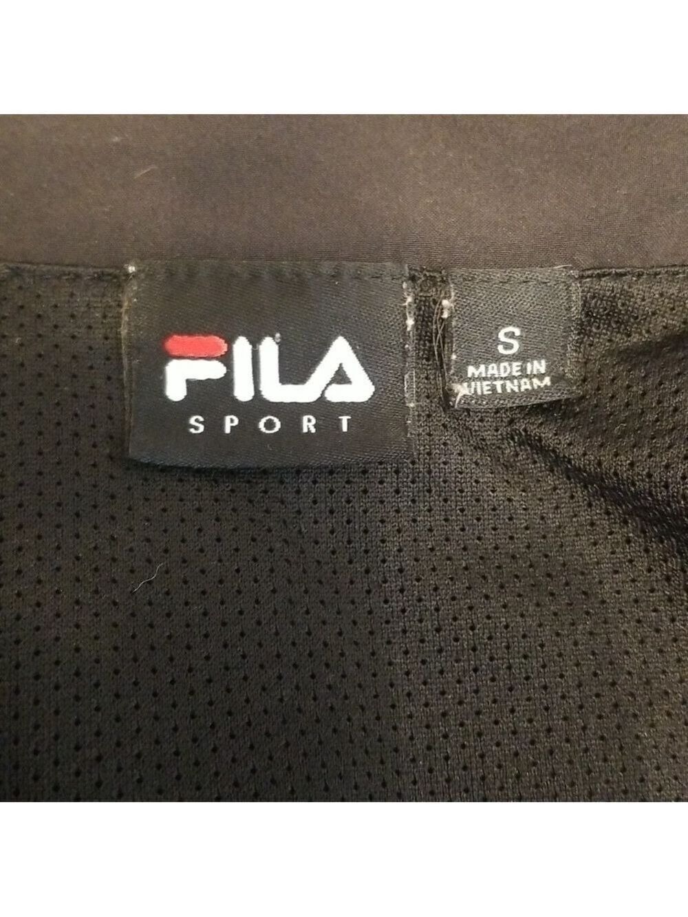 fila track jacket gray black womens size S ruched zip up front thumb holes - Picture 3 of 12